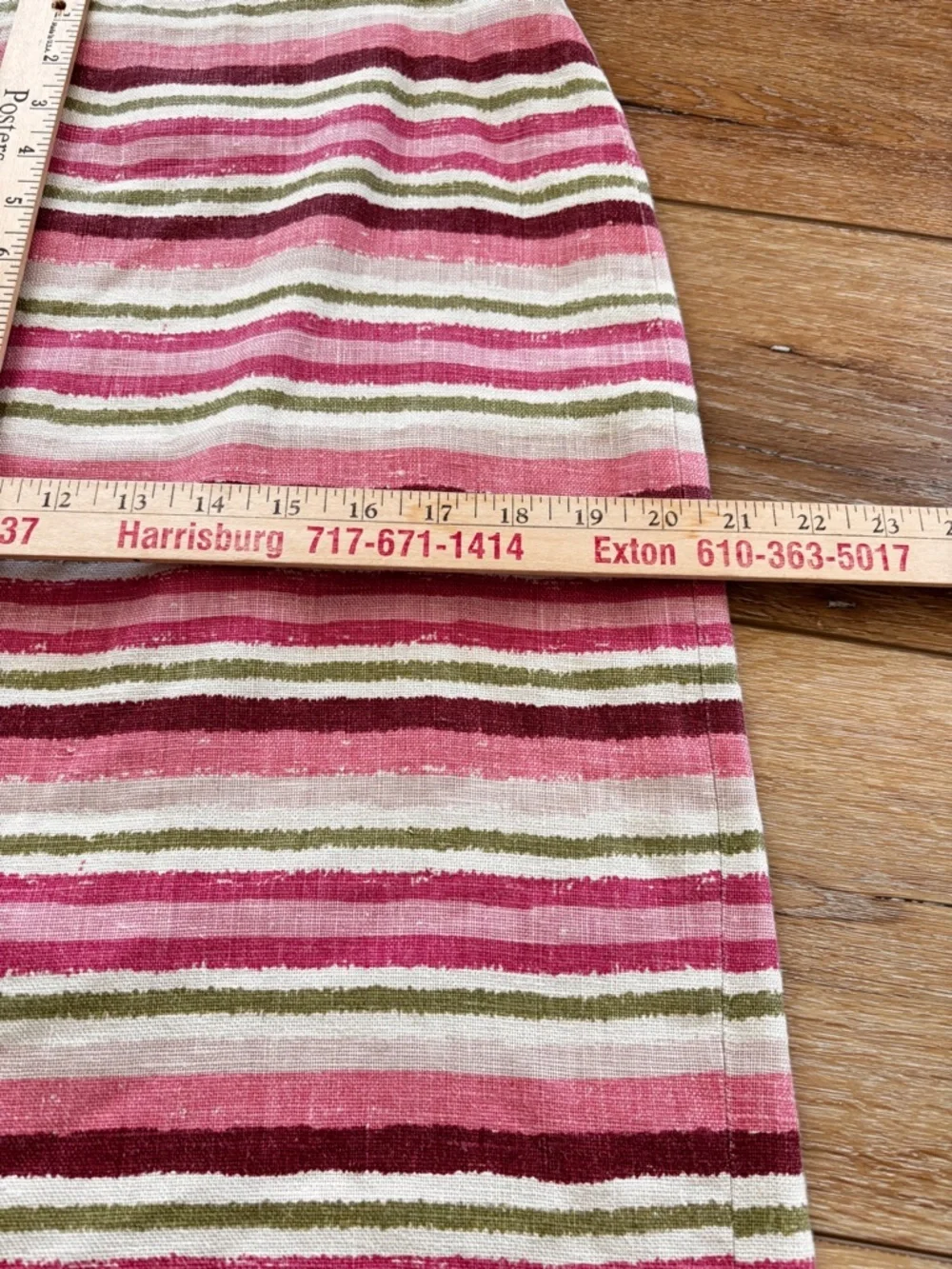 TALBOTS Pencil Skirt Size 12 100% Linen Colorful Striped Fully Lined Preppy